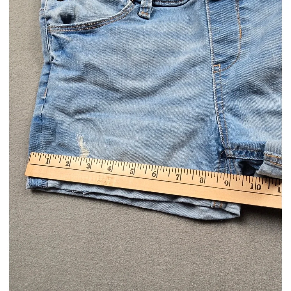 SO Girls Light Wash Distressed Denim Shortalls‎ Overalls Size 12 DG31D008RW1